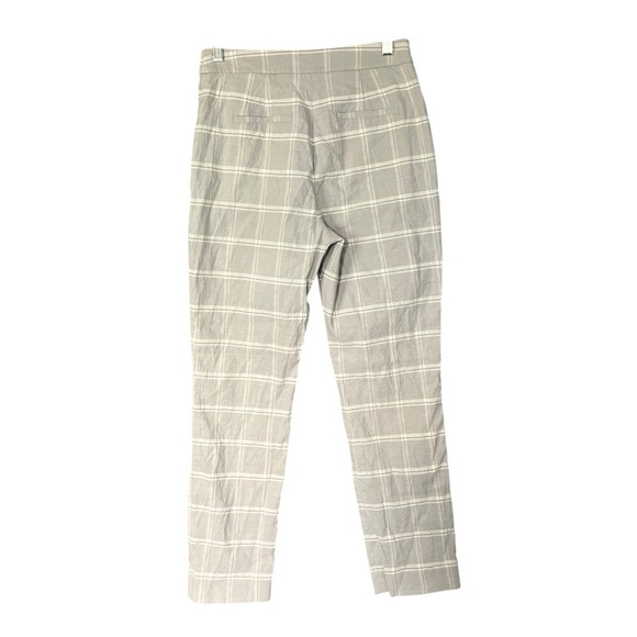 TAILORED by REBECA TAYLOR Linen Blend Trouser Pant Grey White Plaid Size 2 - Picture 2 of 12